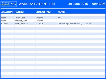 Medical template non-widescreen