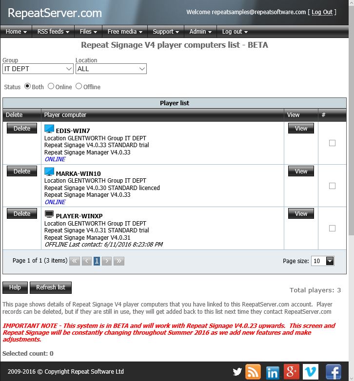Repeat Signage player computers list