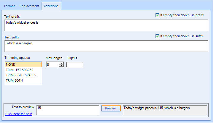 Add prefix and suffix to your data