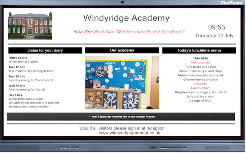 Repeat Digital Signage for academies