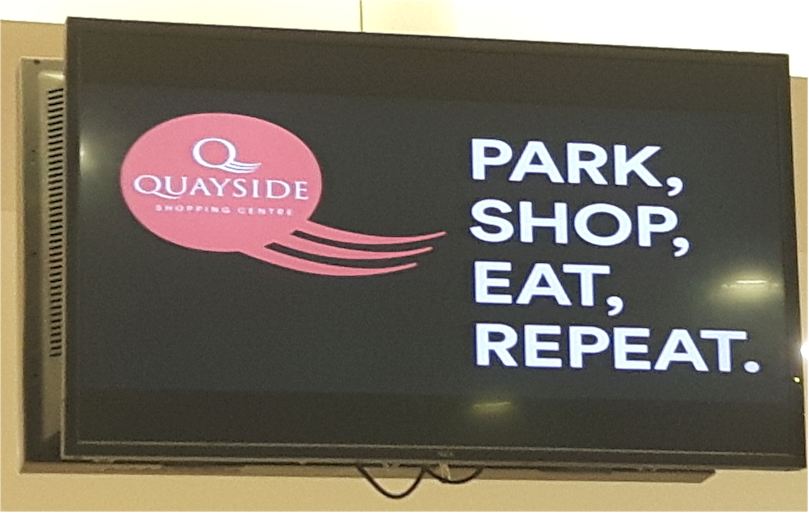 Repeat Signage software at Quayside Shopping Centre