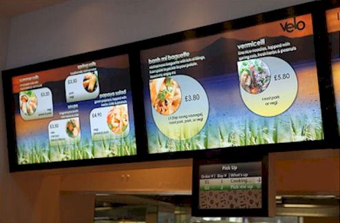 Digital signage aids customer menu choice