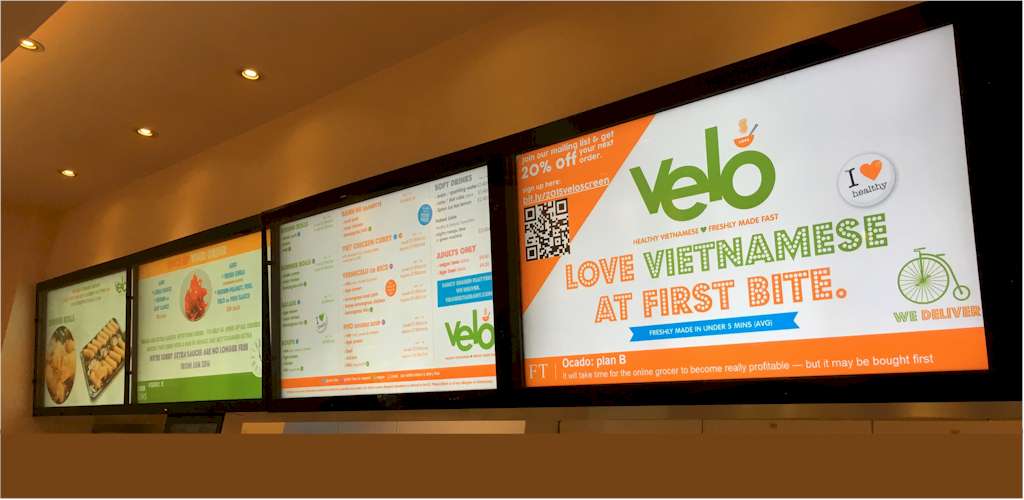 Repeat Signage at Velo Restaurant