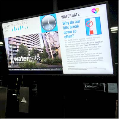 Digital signage for apartment complex