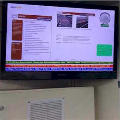 Digital signage for train depots