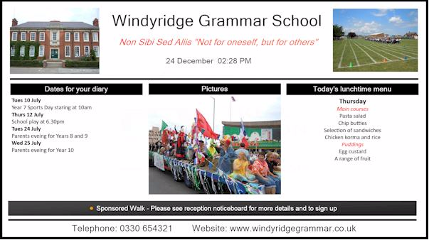 School template widescreen