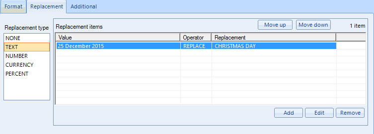 Replacement tabs in the data grid