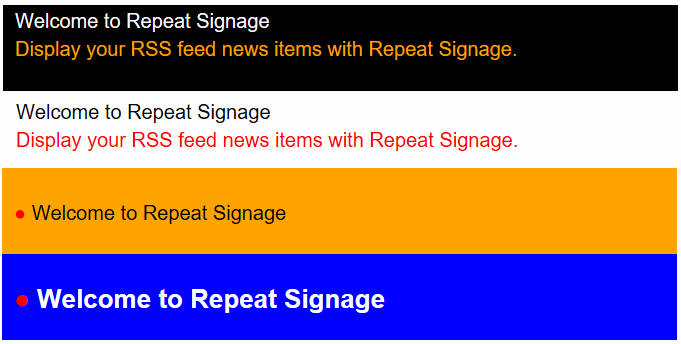 Example RSS feeds