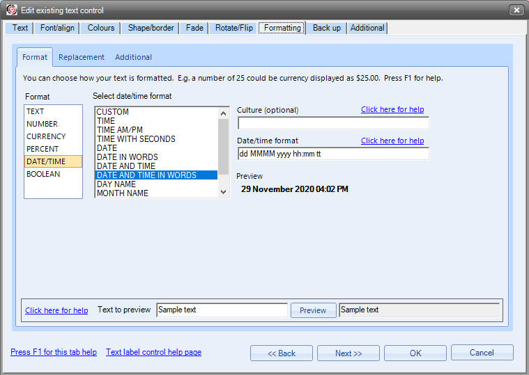 Formatting to your country's standard format