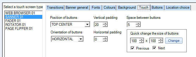 Touch screen tab