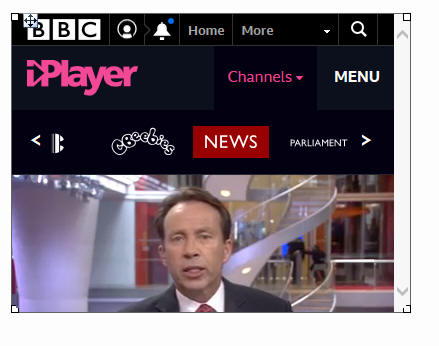 Editing the iPlayer image within Repeat Signage software