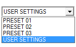 Preset user settings
