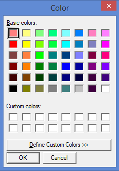 Windows colour palette