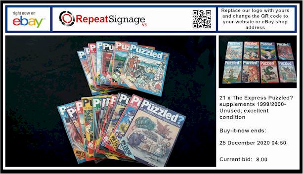 Display your eBay auctions in Repeat Signage software