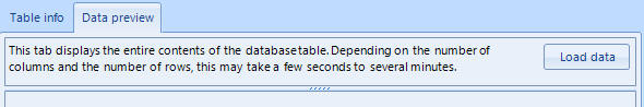 Data preiew tab