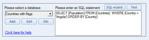 This displays in the database panel