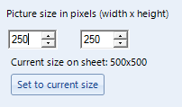 Changing a Repeat Icon's size tab