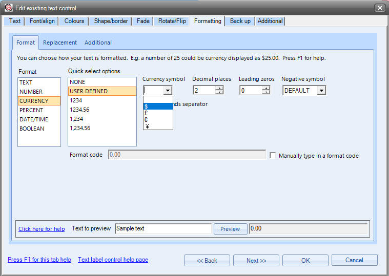 Edit existing text control