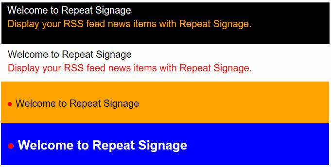 Repeat Signage RSS news feed control